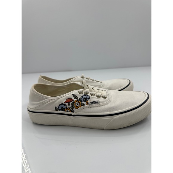 Vans Shoes - Vans SF Marshmallow White Floral Embroidered Sneakers Womens 8 Mens 6.5